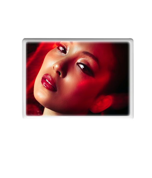 Porcelain photo in square shape (white border)