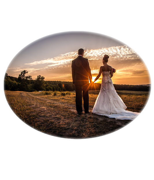 Porcelain photo in oval shape (full surface)