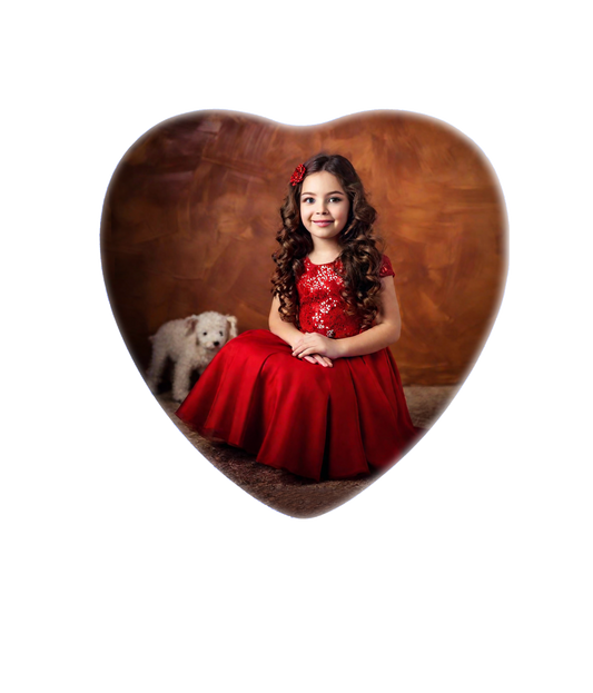 Porcelain photo in heart shape (full surface)